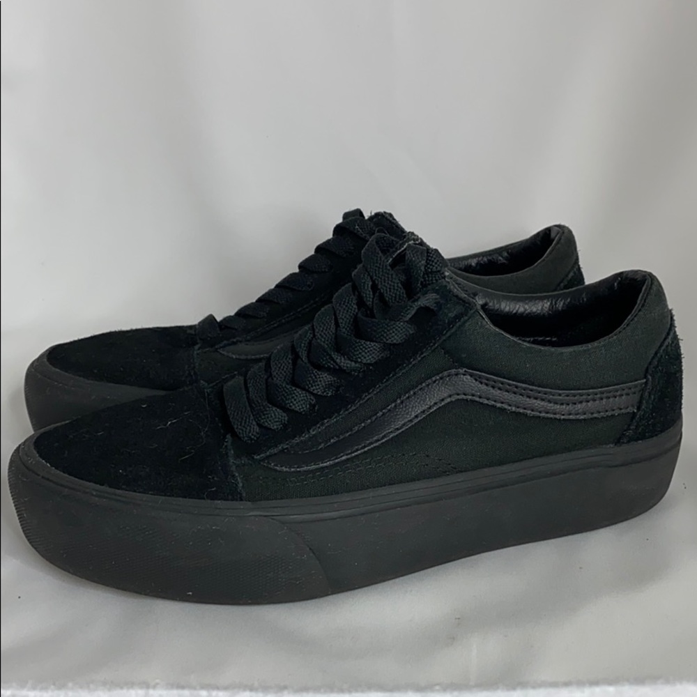 Vans Old Skool triple black platform sneakers
